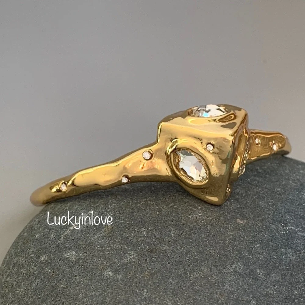 Alexis Bittar Modern Future Antiquities Bold Sculpted Gold Pyramid Cuff Bracelet